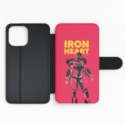 Metal Heart Hero Standing Flip Phone Case