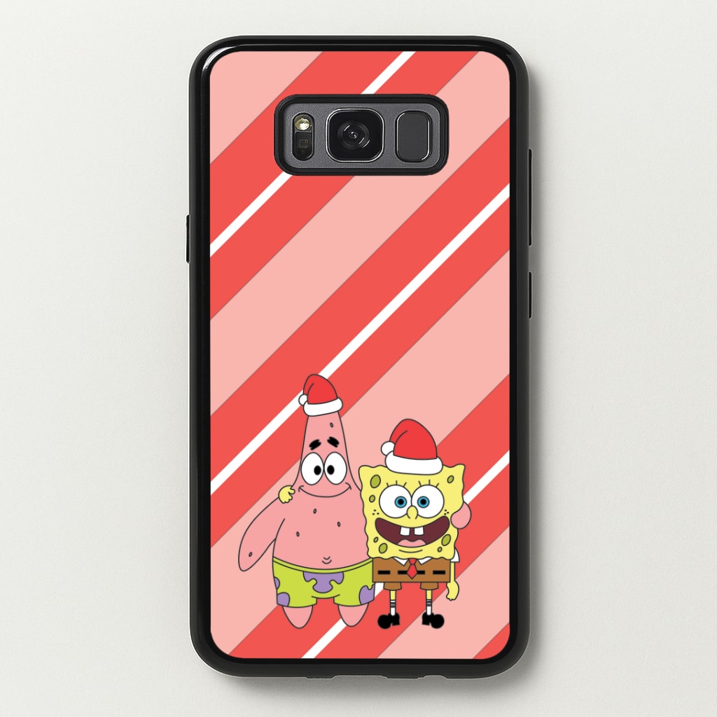 Cartoon Sponge And Starfish Christmas Hats Galaxy S8 Plus Case