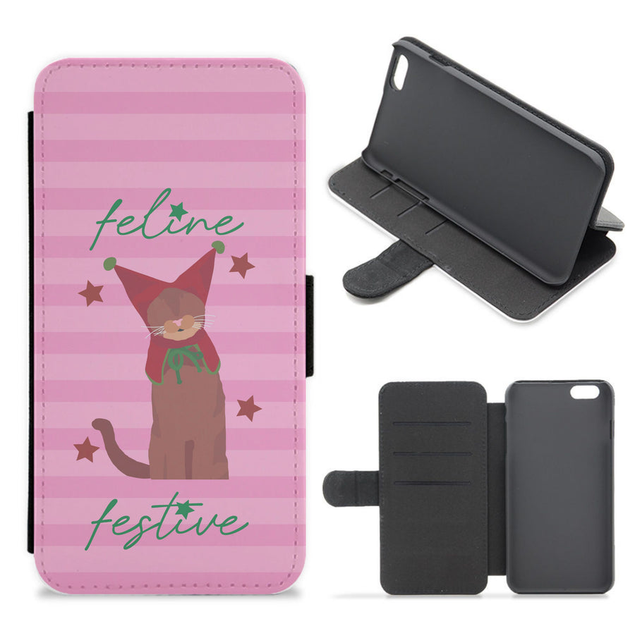 Feline Festive  Flip / Wallet Phone Case