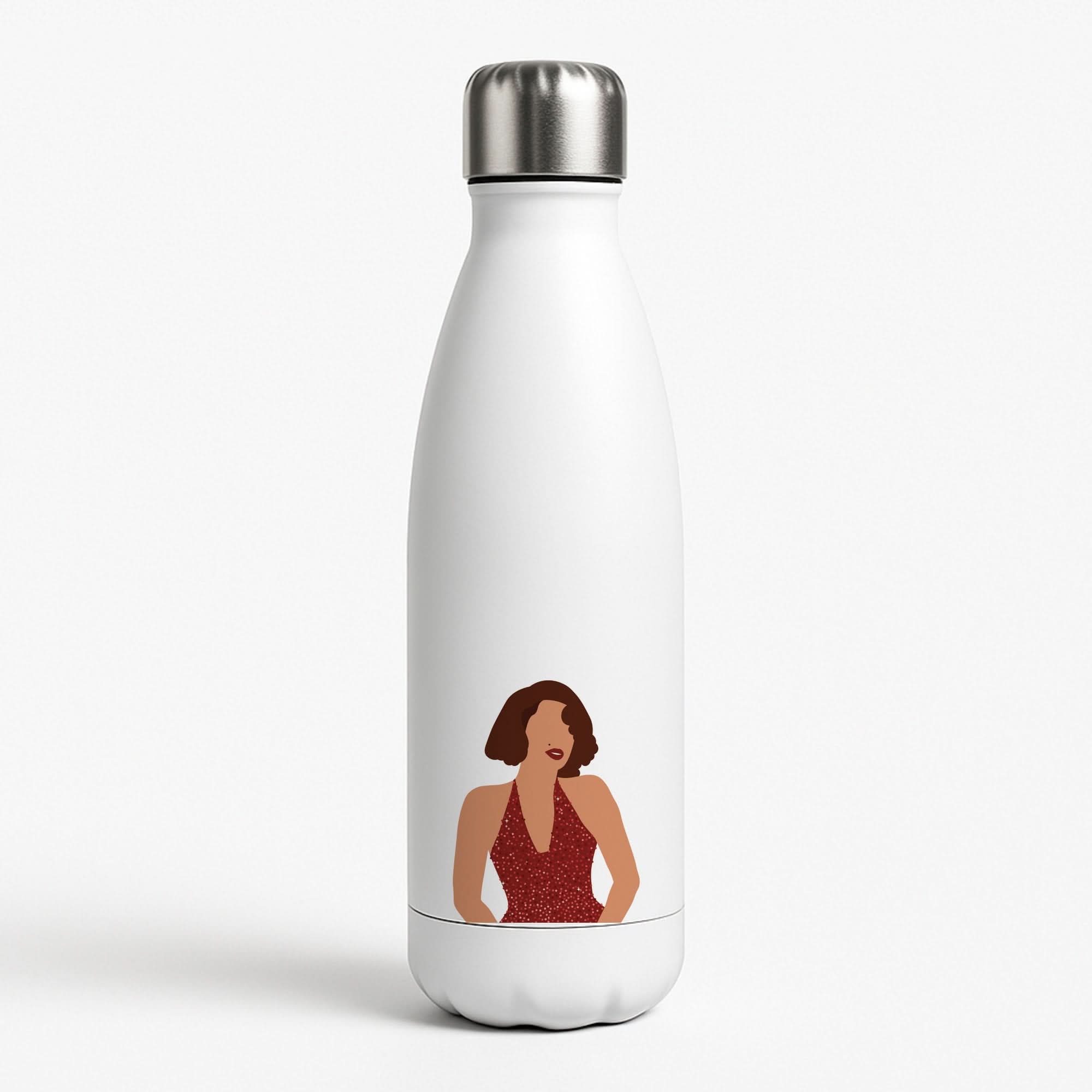 Red Sparkly Dress Water Bottle