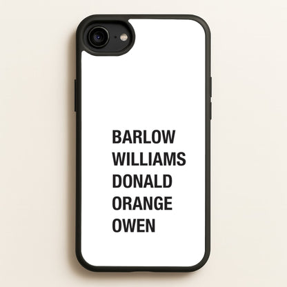 Take Band Members Names iPhone 6 / 7 / 8 / SE Case
