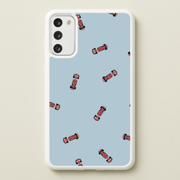 Race Cars Pattern Blue Galaxy S20 Case