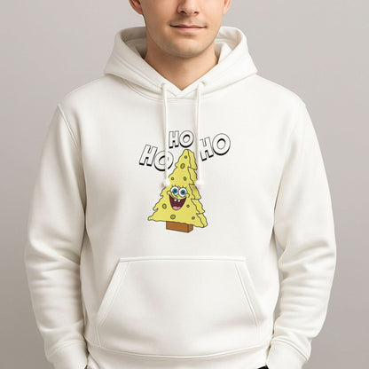 Christmas Tree Cartoon Sponge Mens Hoodie