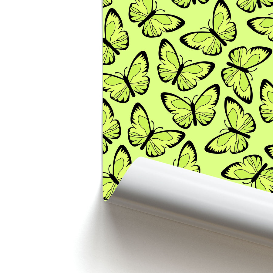 Yellow And Black Butterfly - Butterfly Patterns Poster