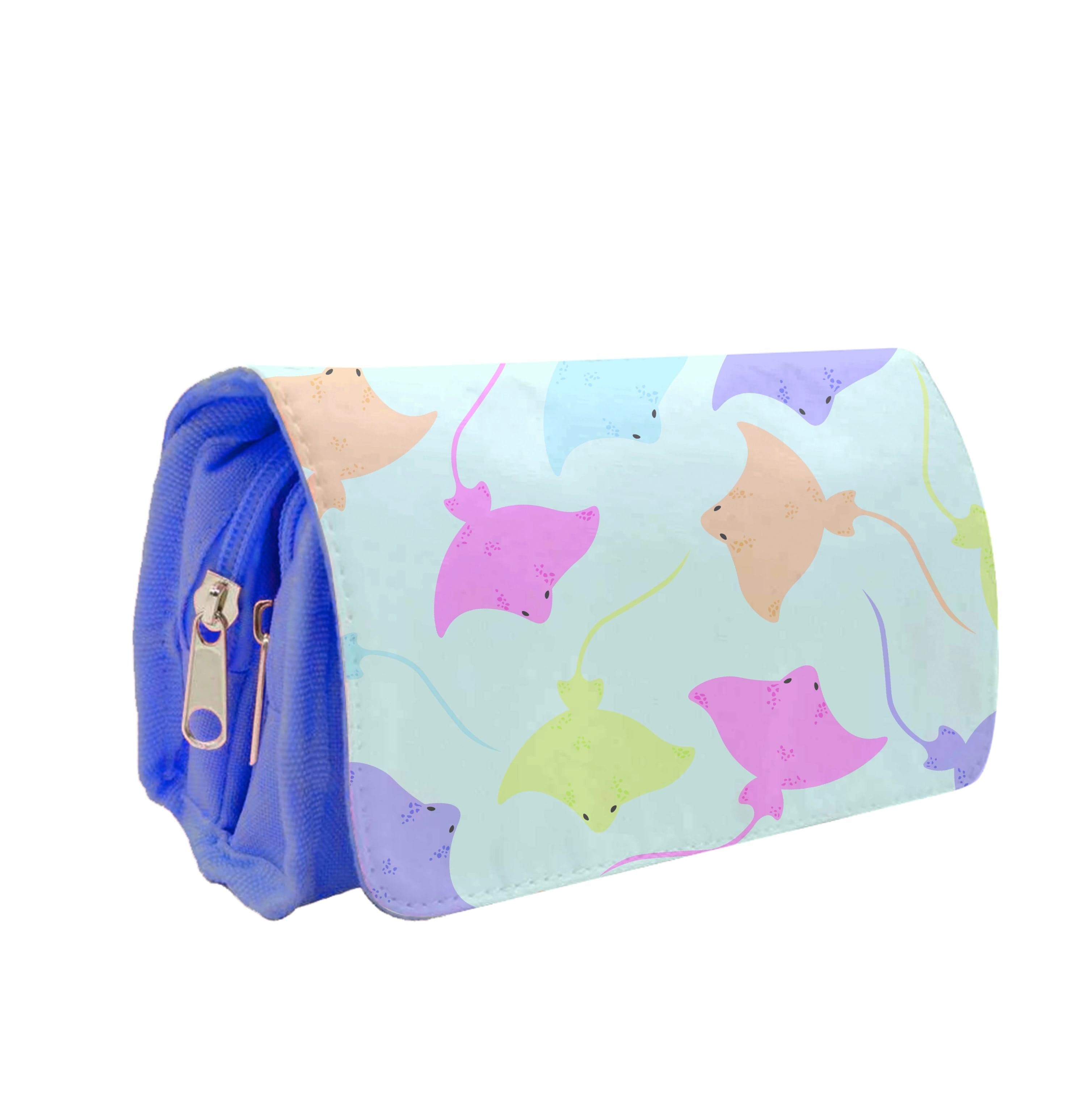 Multi Coloured Sting Ray Pattern - Sealife Pencil Case