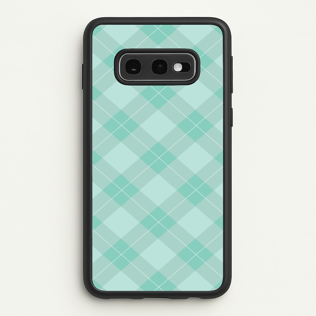 Light Cyan Tartan Christmas Pattern Galaxy S10e Case
