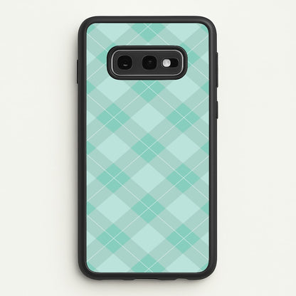 Light Cyan Tartan Christmas Pattern Galaxy S10e Case