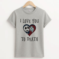 I Love You To Death Heart Unisex Grey T-Shirt
