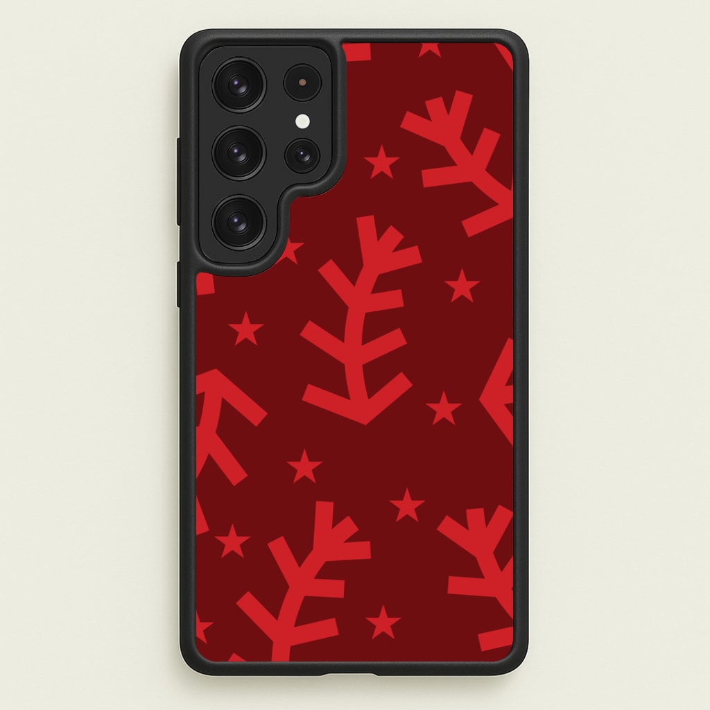 Abstract Ferns And Snowflakes Pattern Galaxy S22 Ultra Case