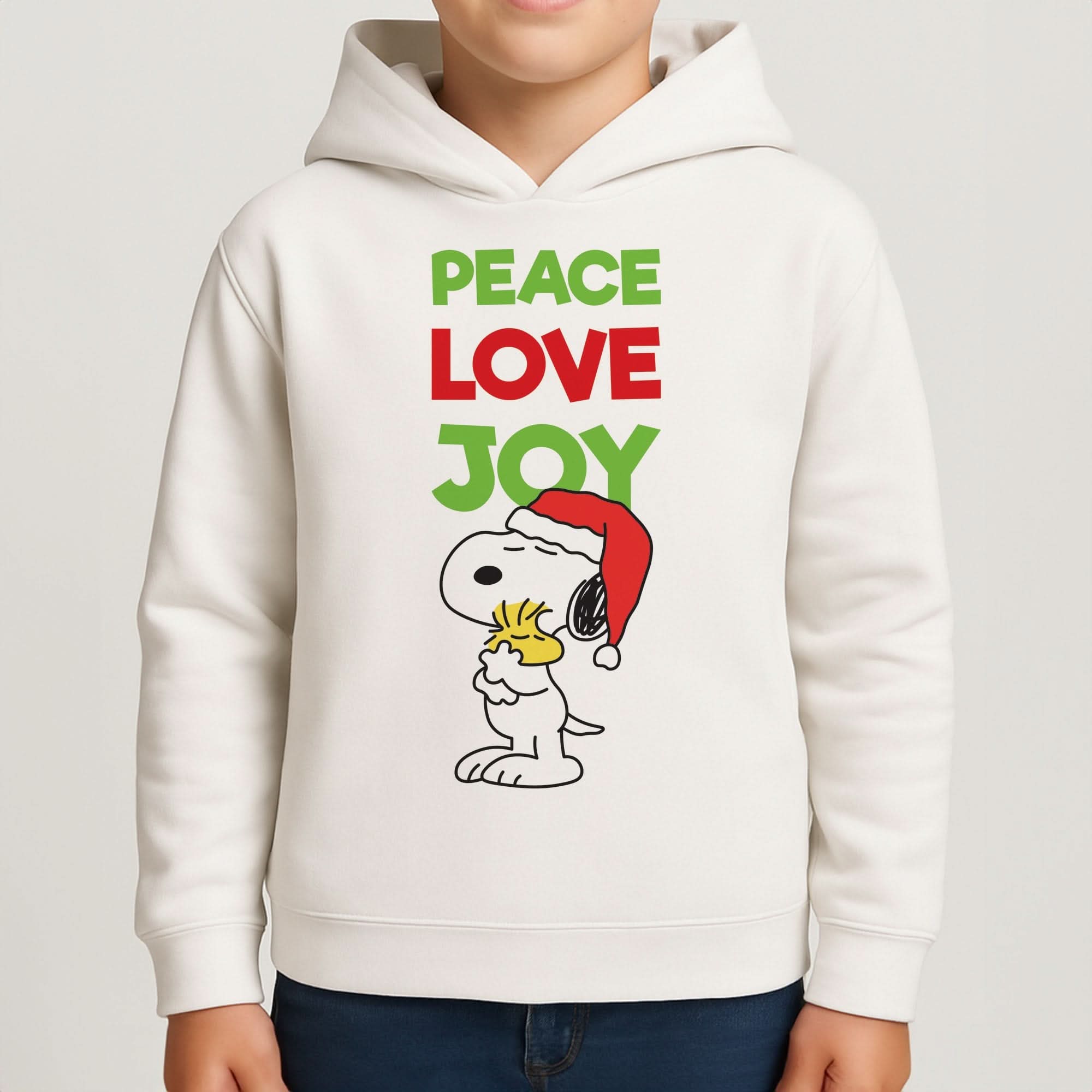 Peace, Love, Joy Christmas Cartoon Beagle Boys Hoodie