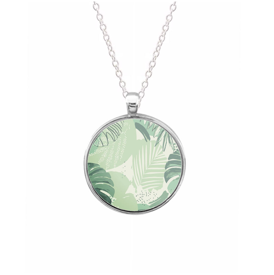 Green Leaf Pattern - Foliage Necklace