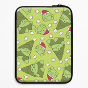 Christmas Frogs And Stars Plush Pattern Laptop Sleeve 1