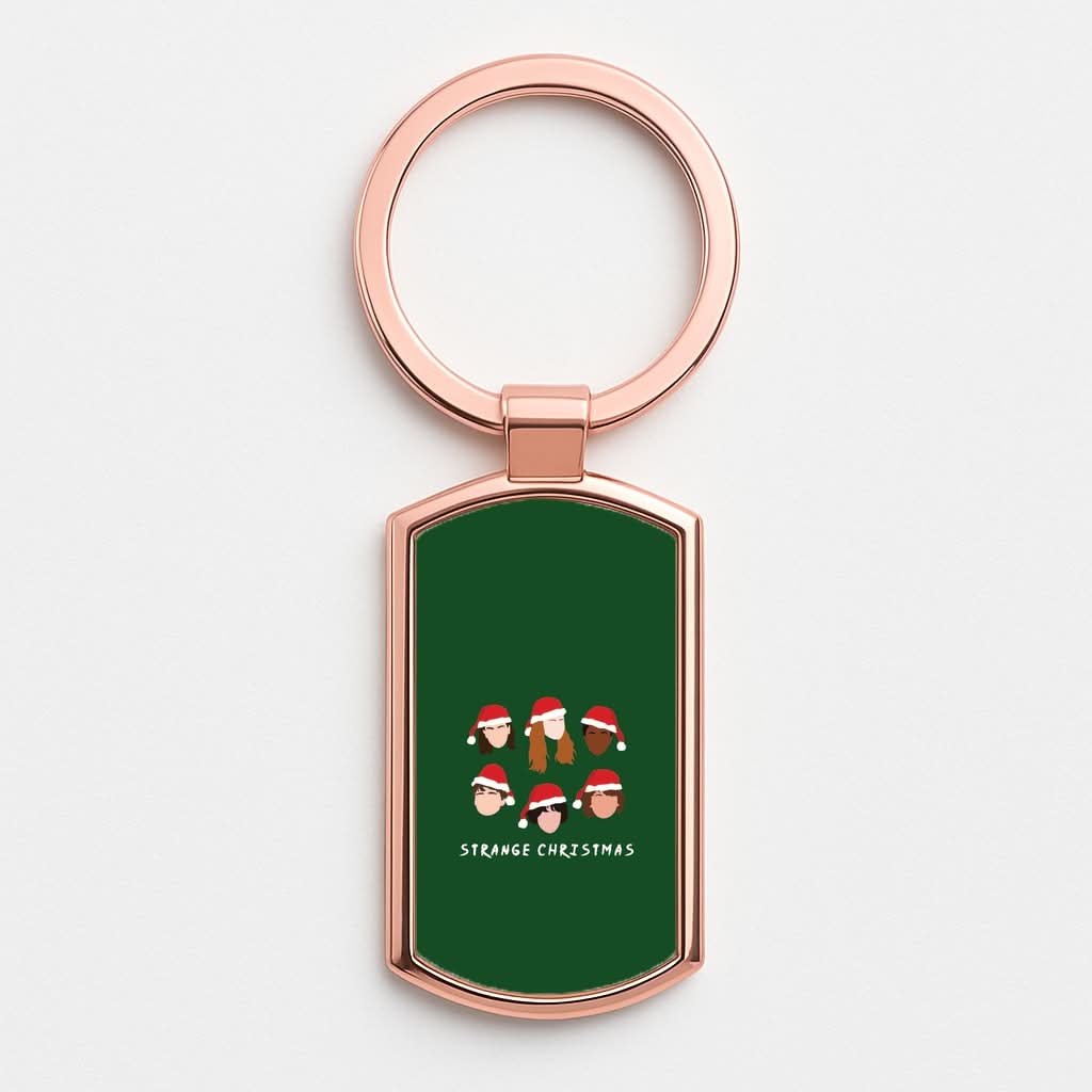 Strange Crew Christmas Rose Gold Keyring