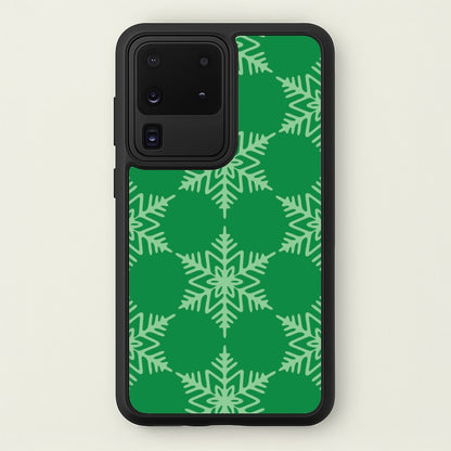 Green Giant Snowflakes Christmas Pattern Galaxy S20 Ultra Case