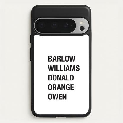 Take Band Members Names Google Pixel 9 Pro XL Case