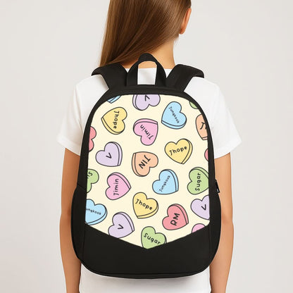 K-Pop Band Members Love Hearts Pattern School Bag