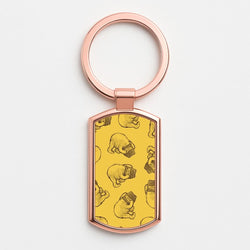 Winnie Honey Pot Pattern Rose Gold Keyring