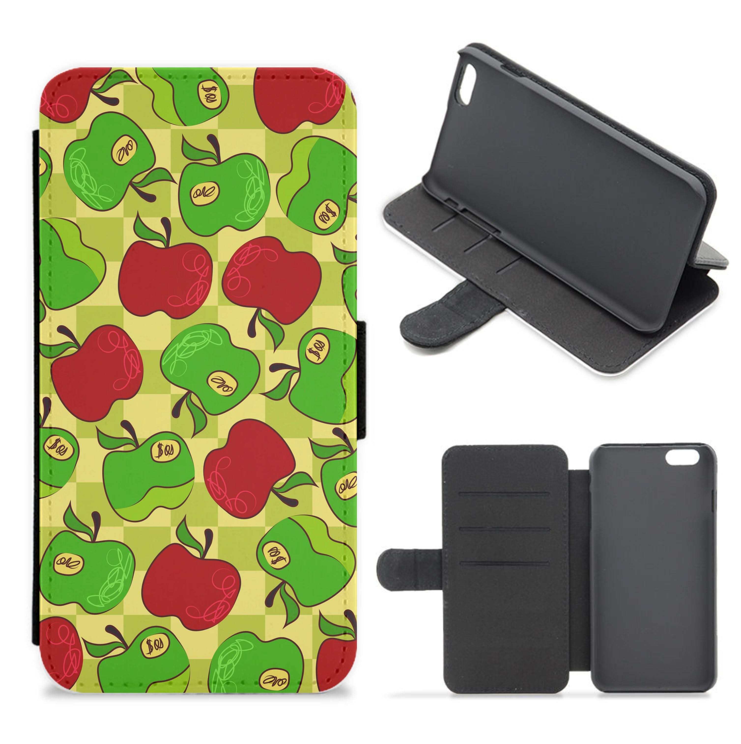 Artsy Apples Pattern Flip / Wallet Phone Case