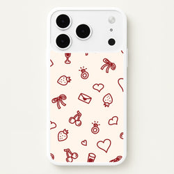 Valentines Doodles iPhone 17 Pro Case