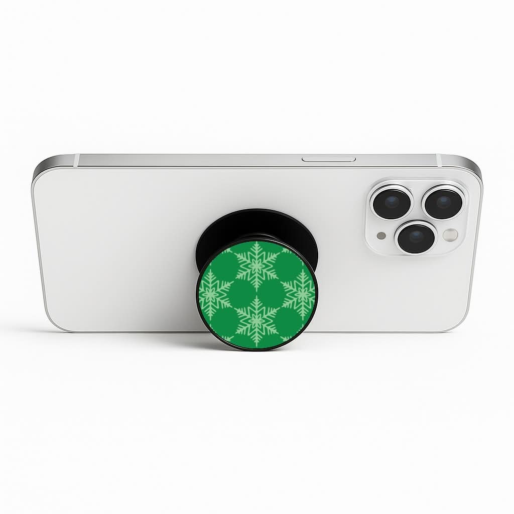 Green Giant Snowflakes Christmas Pattern Phone Stand