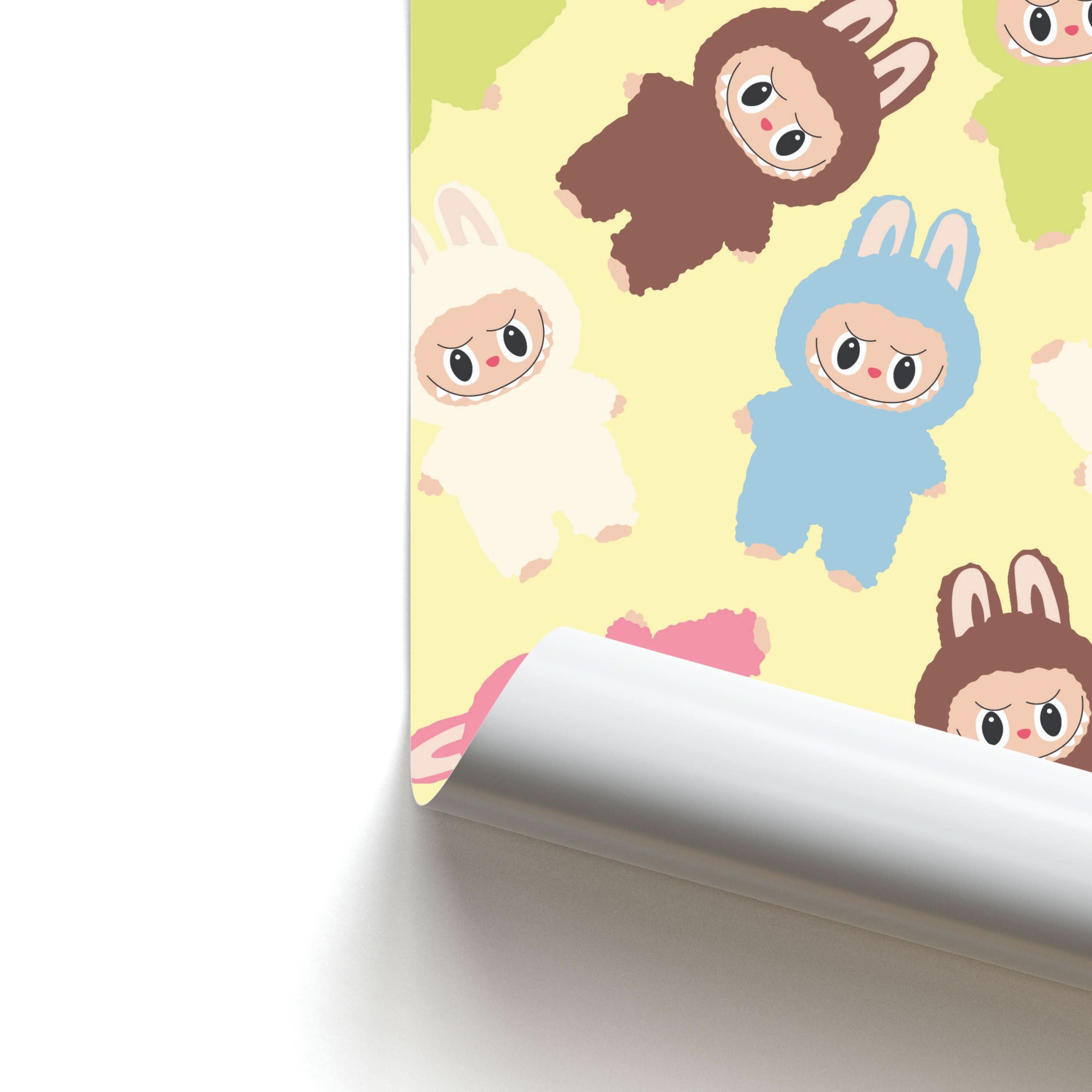Colourful Little Monsters Pattern Poster