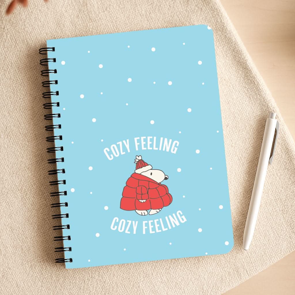 Cozy Feeling Cartoon Beagle Puffer Jacket Notepad