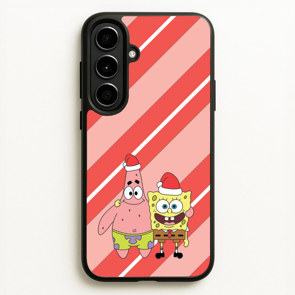 Cartoon Sponge And Starfish Christmas Hats Galaxy A56 Case