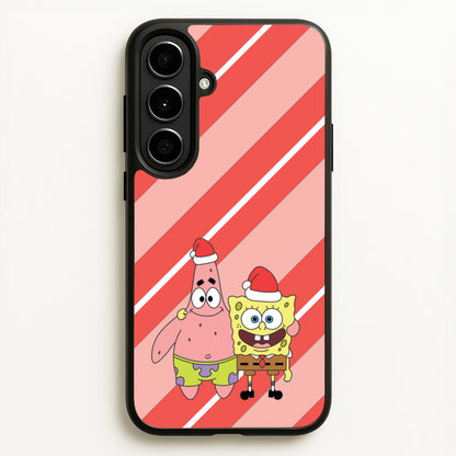 Cartoon Sponge And Starfish Christmas Hats Galaxy A56 Case