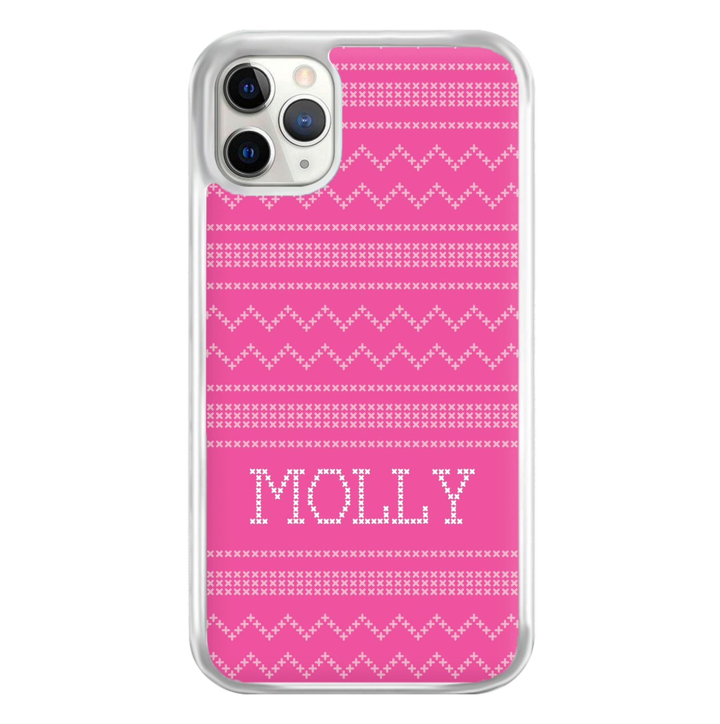 Personalised Christmas Jumper Pink Phone Case