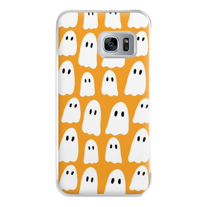 Orange Ghost Halloween Pattern Phone Case