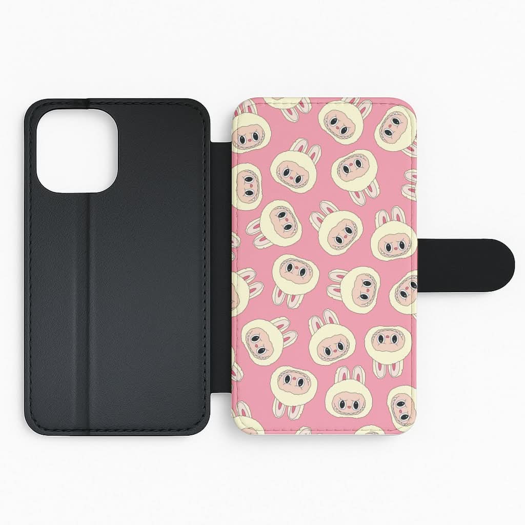 Cute Cream Monster Face Pattern Flip Phone Case