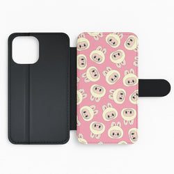 Cute Cream Monster Face Pattern Flip Phone Case