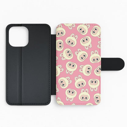 Cute Cream Monster Face Pattern Flip Phone Case