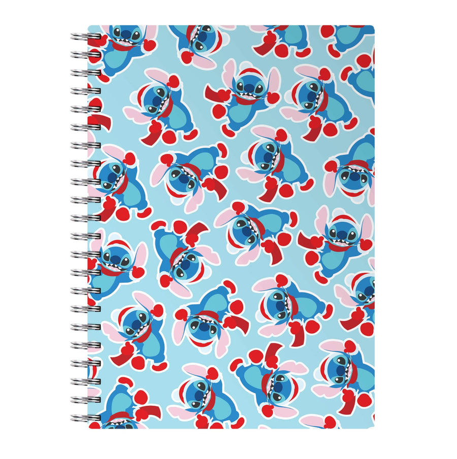 Blue Alien Christmas Pattern Notebook