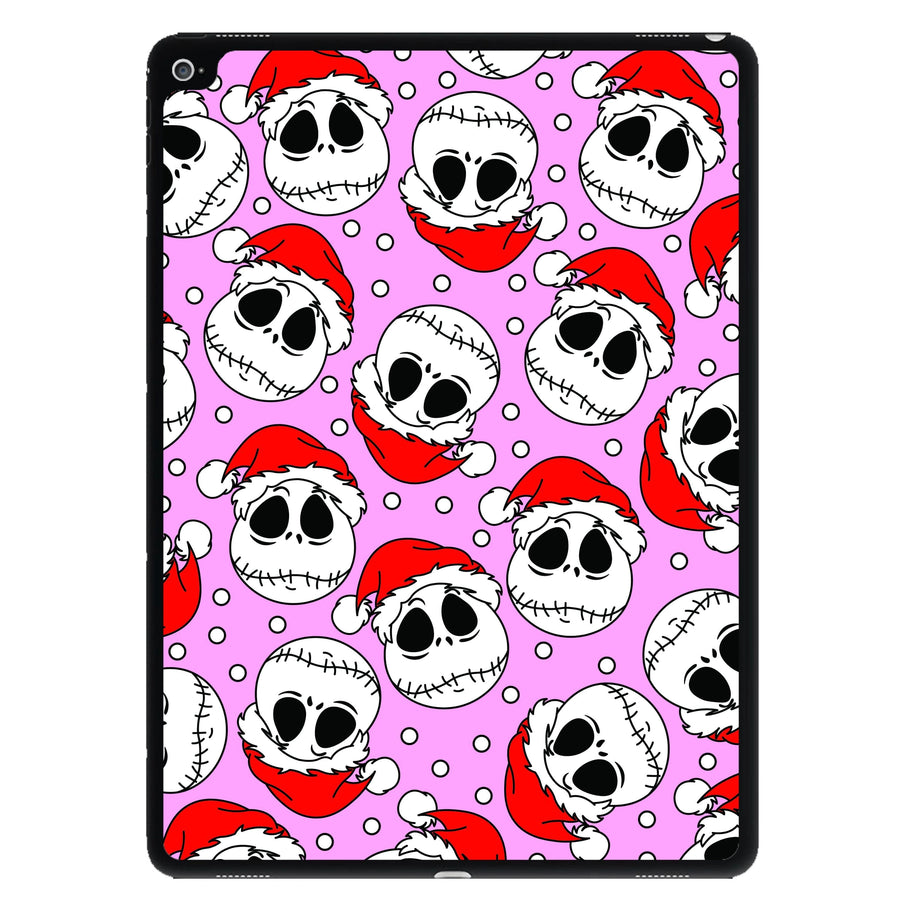 Pink Christmas Skull Pattern iPad Case