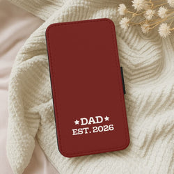Dad Est 2026 Leather Phone Case