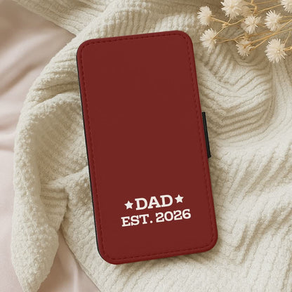 Dad Est 2026 Leather Phone Case
