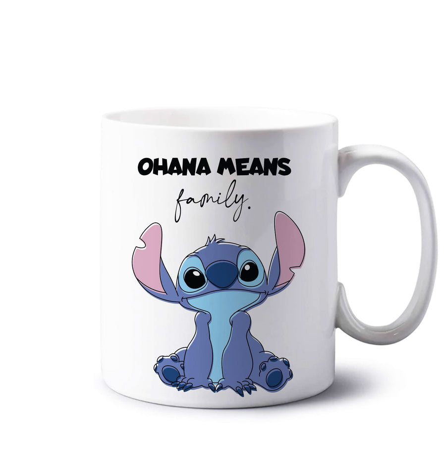 Ohana Means Family Pink Mug