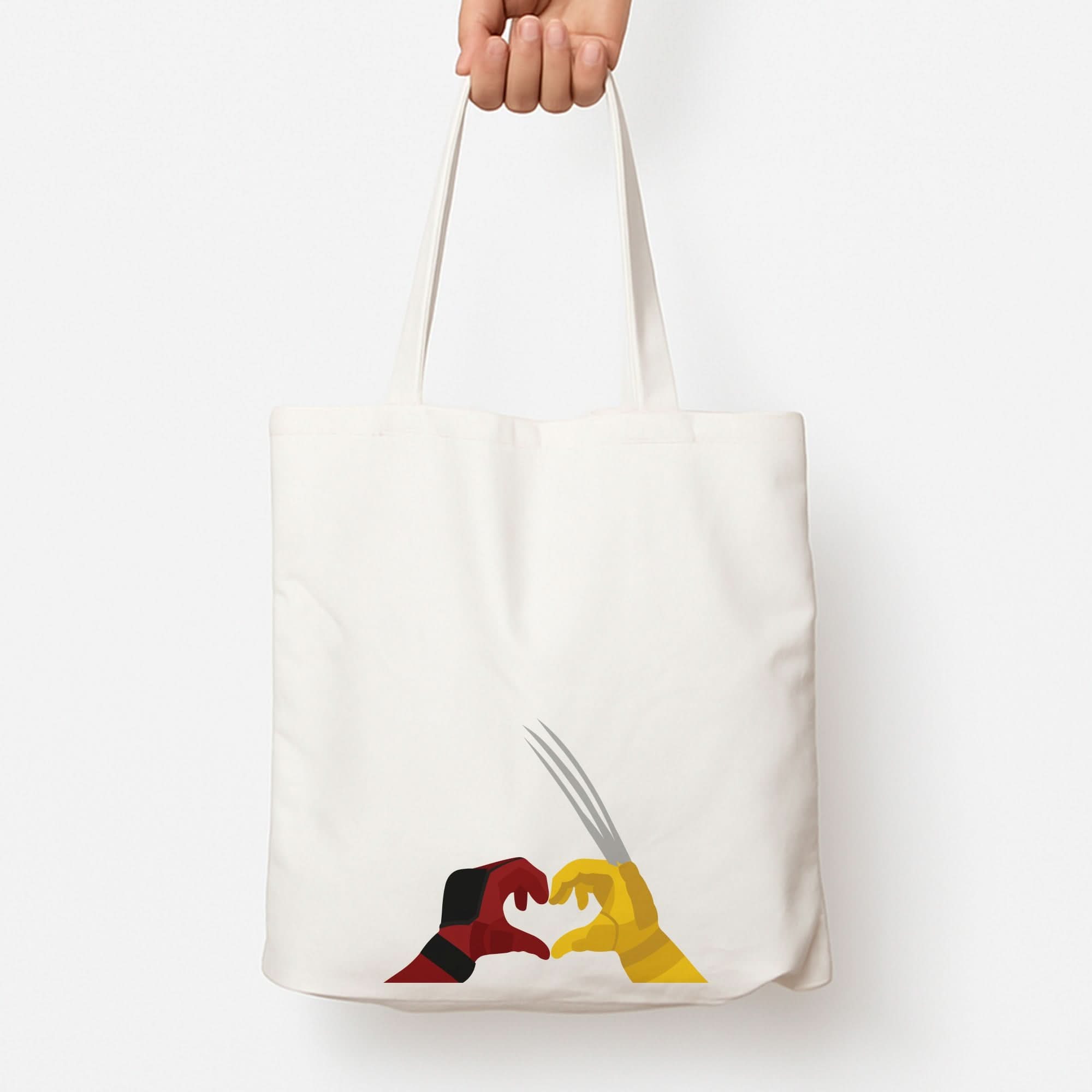 Red And Yellow Heroes Love Heart Tote Bag