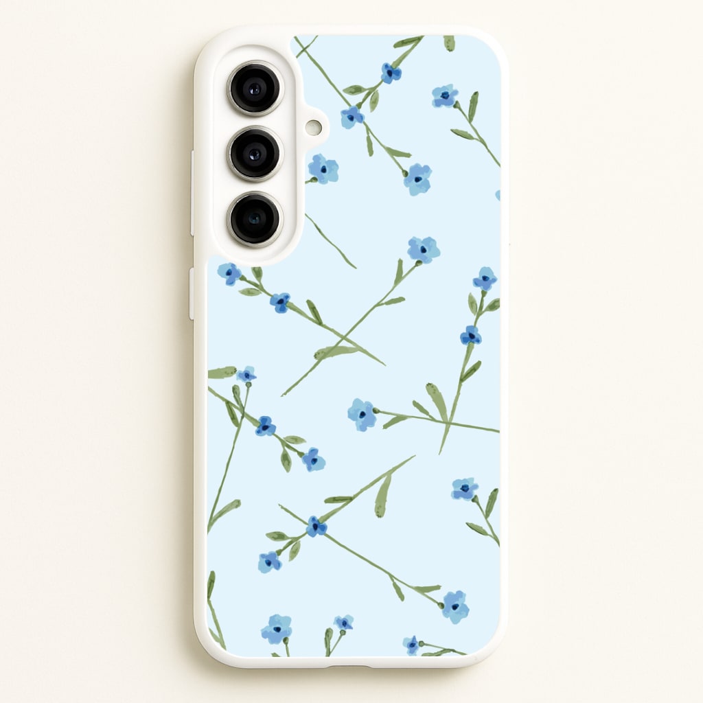 Baby Blue Floral Pattern Galaxy A56 Case