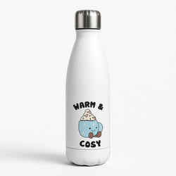 Hot Cocoa Plush Quote White Water Bottle