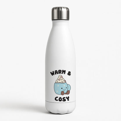 Hot Cocoa Plush Quote White Water Bottle