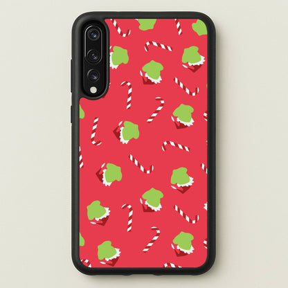 Green Creature And Candy Canes Pattern Huawei P20 Pro Case
