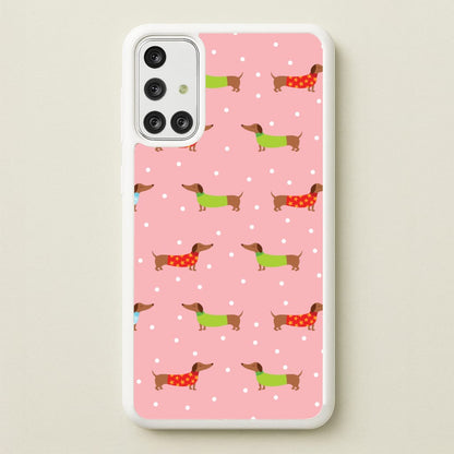 Christmas Jumpers Dachshund Pattern Galaxy A71 Case