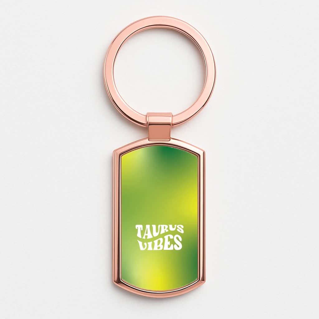 Taurus Vibes Gradient Zodiac Rose Gold Keyring