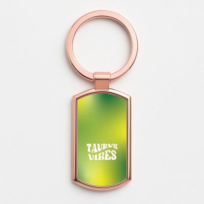 Taurus Vibes Gradient Zodiac Rose Gold Keyring