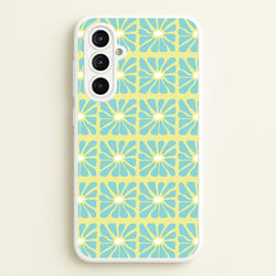 Square Abstract Flowers Blue Galaxy A16 Case