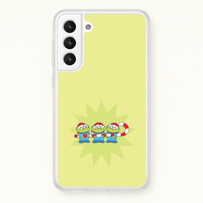 Cute Green Aliens Candycane Galaxy S21 Case