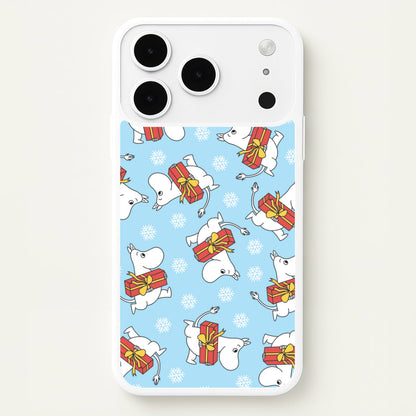 Present And Snowflakes Moom Pattern iPhone 17 Pro Max Case