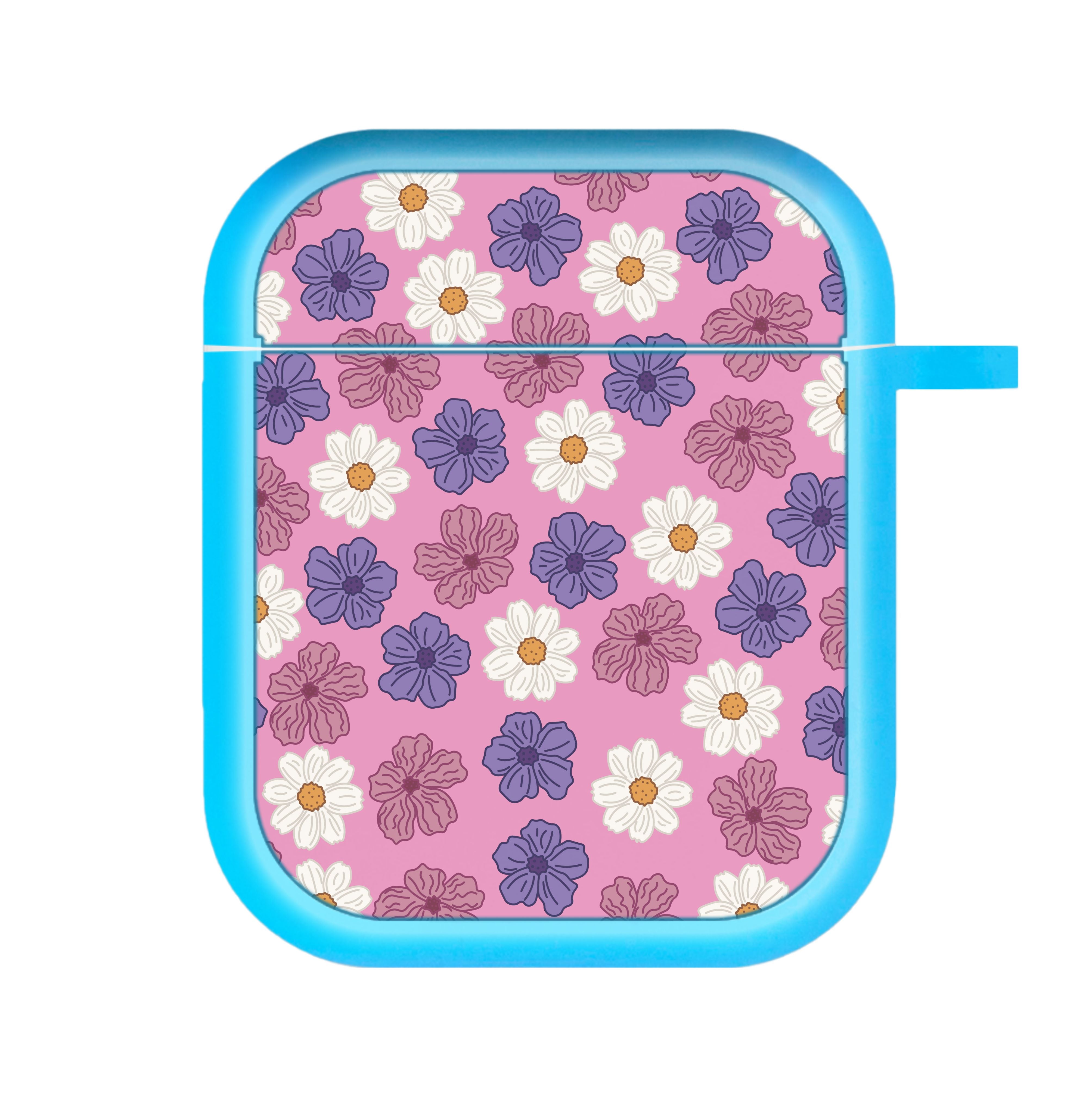 Pink, Purple And White Flowers - Floral Patterns AirPods Case